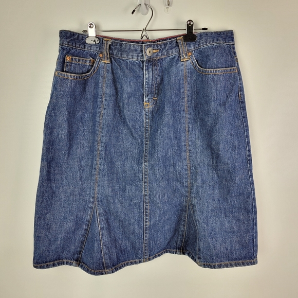 Tommy Hilfigure Jean Skirt 100% Cotton Sz 16 Like New
